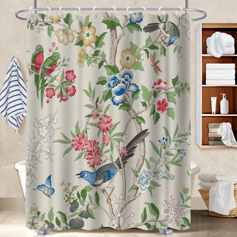 Rideau de douche 180x180 souple et fluide rideau séchage rapide pour célibataire actif (1/5)