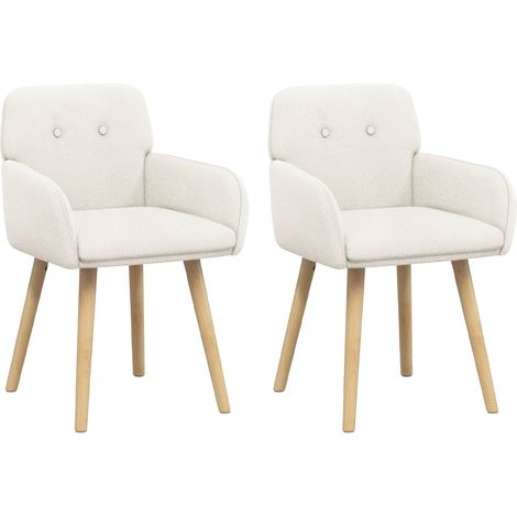 Maison Exclusive - Sedie da pranzo 2 pz Bouclé Crema 59 x 57 x 85 cm (1/5)