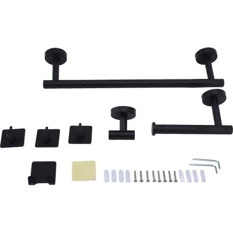Wandmontierter Handtuchhalter, Toilettenpapierhalter, Kleiderhaken, rundes Set für Bad und Haushalt, praktische Aufbewahrungsaccessoires. (1/5)