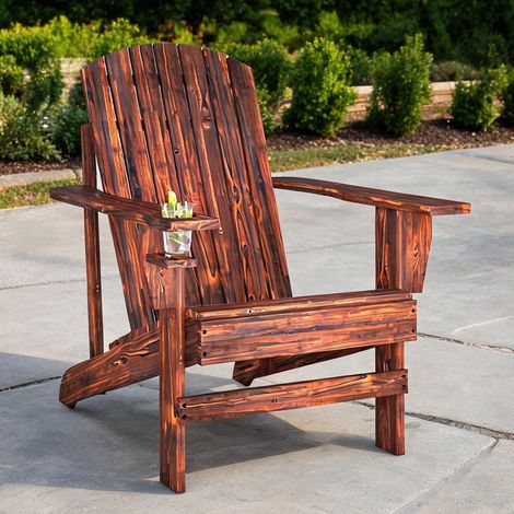 Fauteuil de jardin marrón en madera de Abeto 72 x 95 x 93 cm (1/5)