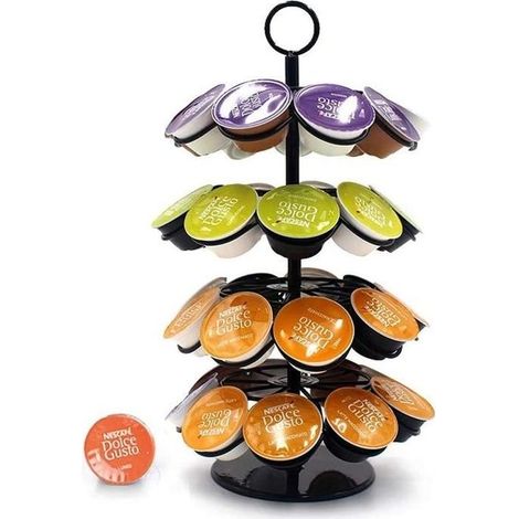 Supports pour Capsules de Café Dolce Gusto Porte Dosette-36 Pieces 360 Degrés Rotable Distributeur Dosette,Noir (1/4)