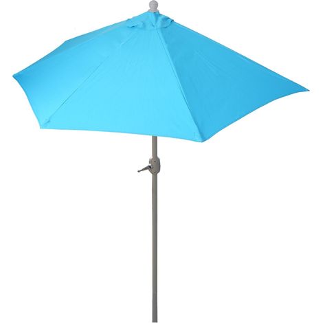 Sombrilla semicircular balcón terraza UV 50+ poliéster/aluminio 3kg con un alcance de 300 cm turquesa sin soporte 040003903