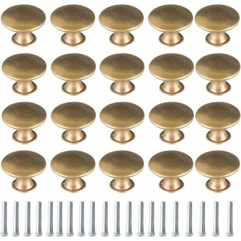 Bouton de Porte Laiton 20 Pièces Vintage Laiton Poignées Boutons de Meuble Boutons Porte de Tiroir Poignée de Meuble Béquille, bouton et poignée de porte Vintage pour Tiroir Armoire Meuble Cuisine de (1/5)
