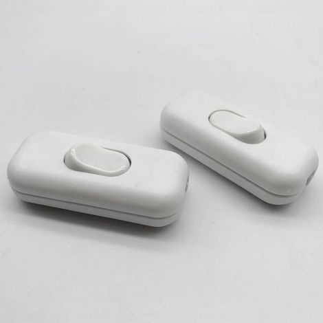 2 Pcs Interrupteur Bi-polaire Inter à Bascule 6A 250V Interrupteur à Touche Basculante Variateur D'intensité/Commutateur pour Lampe, Blanc-LIAIKI (1/4)