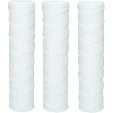 3x Cartouche Sédiment Bobinée pour l'osmose inverse, l'eau alimentée par le pôle et la filtration des particules - 50 microns (1/4)