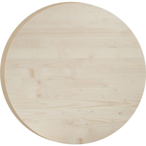 Plateau rond en pin massif 75 cm – Épaisseur 3 cm – Finition naturelle non traitée – Livré monté – Astigarraga