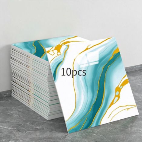 10 láminas de papel pintado autoadhesivo que imitan azulejos de cerámica (efecto cerámico, dimensiones: 30 x 30 x 0,8 cm) (1/5)