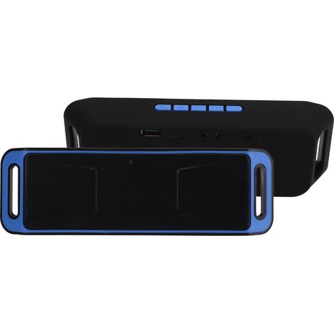 Enceinte Bluetooth à double haut-parleur, enceinte portable sans fil, mini enceinte Bluetooth multifonctionnelle pour la maison, l'extérieur et la voiture, bleue (1/5)