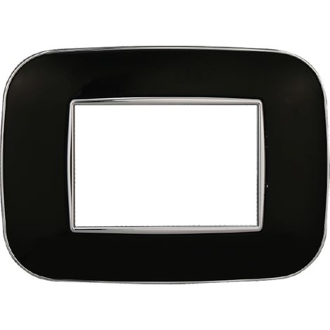 Placca compatibile Bticino Axolute 3 moduli plastica colore nero Orbis serie Moon Ettroit AN91302 (1/5)