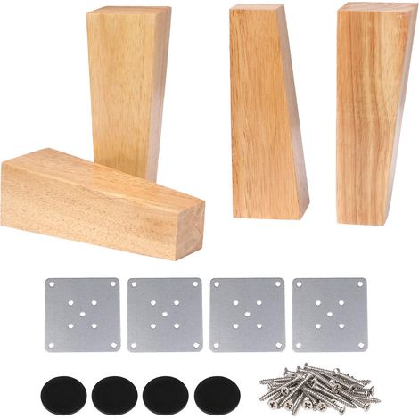 4 pieds de canapé en bois à monter soi-même, pour la maison et le bureau, dimensions 40 x 60 x 180 mm (1/5)