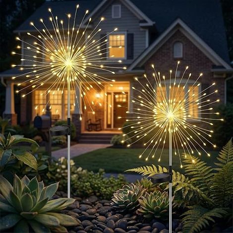 2 x 120 LED Solar Outdoor Garden Lights (1/5)