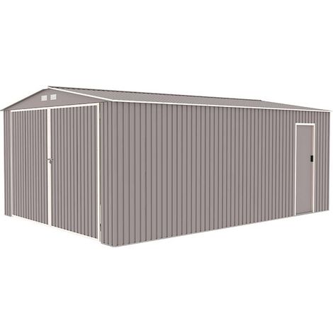 Casetta grecale, garage in lamiera zincata, struttura rinforzata, 380x540xh.232 cm