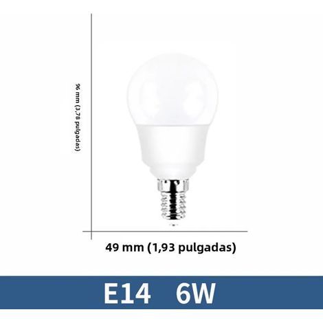 (Blanc chaud 6W Culot à vis E14) 6 ampoules LED, très efficaces et économes en énergie, avec une durée de vie allant jusqu'à 50 000 heures. (1/5)