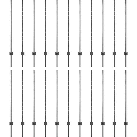 Poteaux de clôture 44 pcs en U gris 160 cm en acier CFW9349315 (1/5)