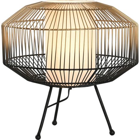 Lampara Sobremesa Hierro Algodon 39X39X38 Negro LA206221 (1/5)