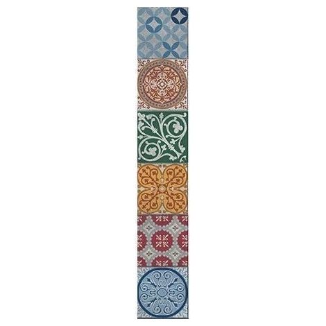 Sticker Carrelage Autocollant 15x15 cm x6, Motifs Ciment Multicouleurs, Décoratif Adhésif pour Carrelage Mural et Sol. (1/4)