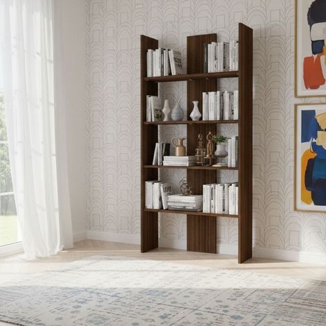 Libreria versatile: design moderno, montaggio facile, ideale per soggiorno, studio e cameretta - Noce canaletto