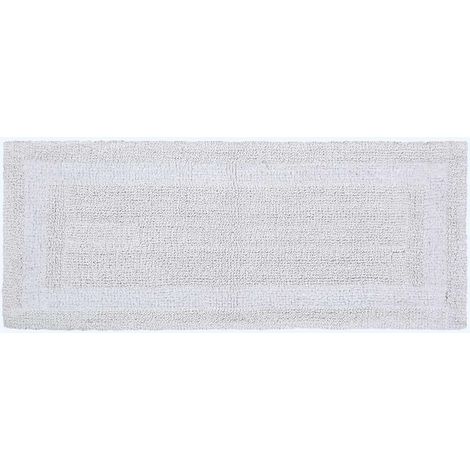 HOMESCAPES Tapis de bain long en coton, 40 x 100 cm – Blanc
