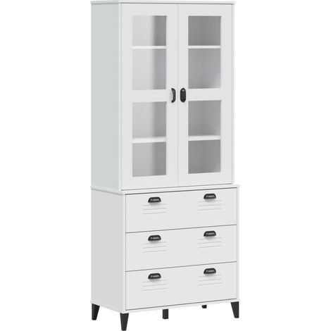 Maison Exclusive - Credenza VIKEN Bianca 80x40x190 cm in Legno Massello di Pino (1/5)