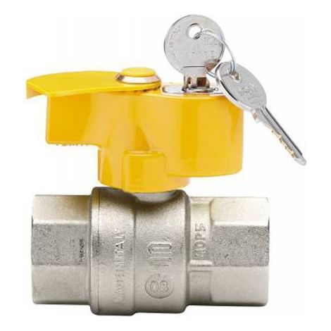 Valvola a sfera gas post contatore f-f 1 pollice con presa pressione ottone tiemme 2210072