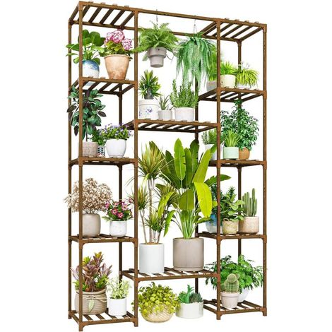Support Plantes Intérieur 158 cm, Grand Porte Plante Intérieur en Bois, Étagère Plante pour Plantes Multiples, Porte Plante Extérieur Suspendu pour Salon, Jardin, Balcon, Décoration Maison (1/5)