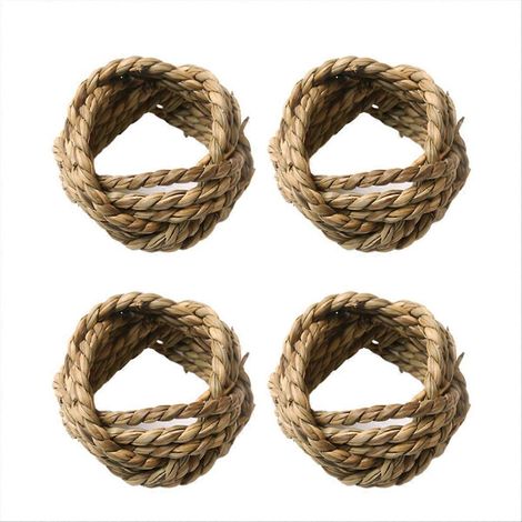 Rond de serviette en rotin naturel tressé à la main (1/5)