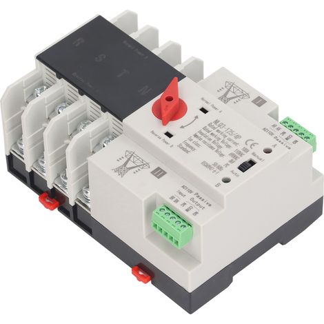 Commutateur de transfert automatique double alimentation 4P, contrôleur de commutation rapide en millisecondes, type secteur AC110V 100A (1/5)