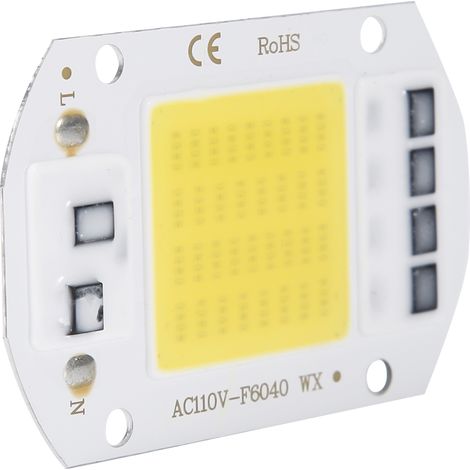 puces LED COB intégrées haute luminosité 50 W AC110V, 6 x 4 cm, blanches (1/5)