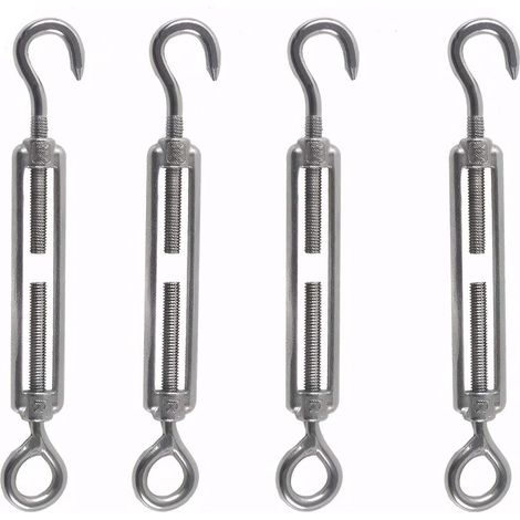 Tendeur Fil Acier M6 Inox 304 - Lot de 4 - Réglable Corde Linge Antenne Jardin (1/5)