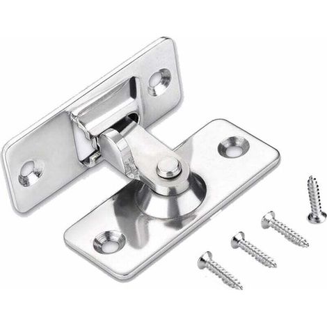 90-Grad-Türschlossriegel, Sicherheitswinkelriegel aus Edelstahl für Schiebe-/Drucktüren, Oberfläche aus satiniertem Nickel, (1/4)