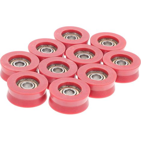 CCYKXAGénérique Roulettes et Résistance aux Lot de 10 pour Baie Vitrée Coulissante Alu enNylon Galet de Poulie en U,Faible Friction pour Portes Coulissantes (1/5)