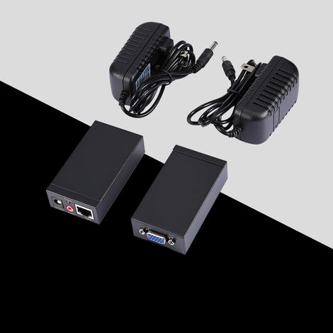 Extension vidéo et audio VGA SVGA 1080p 100 m sur câble RJ45 CAT5e/6 (prise US) - NEUF (1/5)
