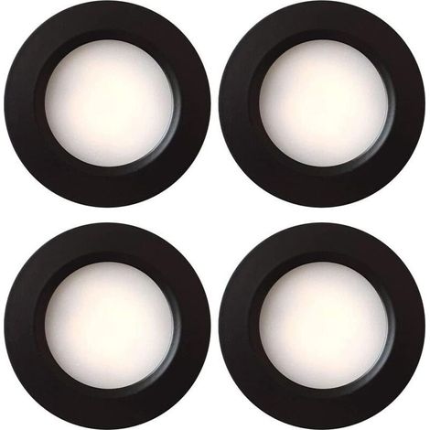 4 spots LED intégrés sous meuble – Lot de 4, blanc chaud, pour cuisine, caravane, bateau ou placard, facile à installer (1/4)
