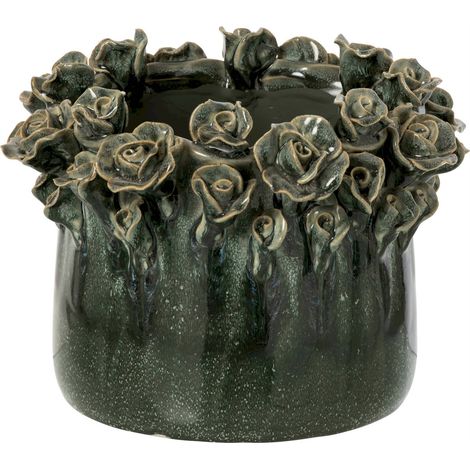 Cache pot à roses en céramique bleu pétrole - bleu pétrole (1/3)