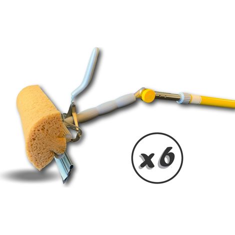 Lave vitre articulé Nettoyage vitres véranda baie vitrée Manche téléscopique - Quantité x 6 - Lave-vitre complet