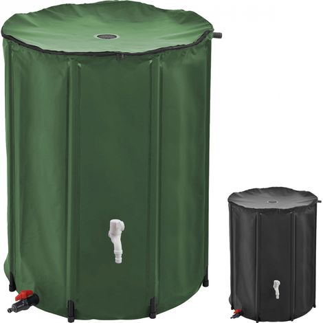 Linxor – Récupérateur d'eau de pluie pliable 500 L – ABS et tissu PVC résistant – Robinet de gestion du débit – Pour surfaces stables