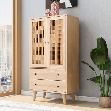 Credenza 60x40x120 cm effetto rovere con spazio contenitore FloraGrace (1/5)