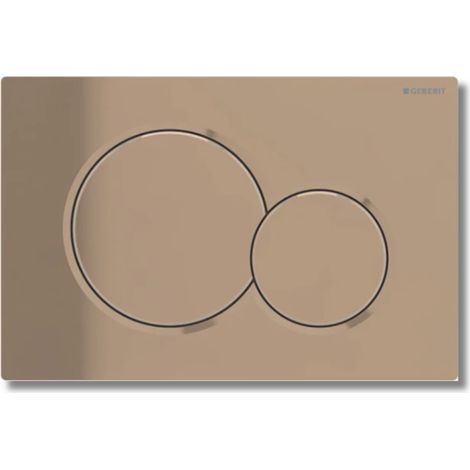 Placca di comando rettangolare con pulsante rotondo in materiale sistetico 24.6x1.3xH16.4 cm Sigma 01 -  Ottone lucido