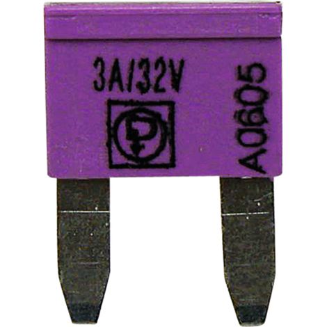 Mini fusibles plats enfichables 32 V 50 x 3 A, violets, paquet de 50