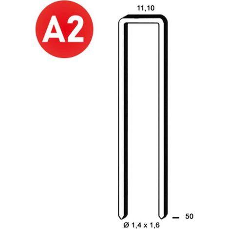 9 500 Agrafes Z-50 Inox - 11.1x50x1.4x1.6 mm - 6Z - D-Work