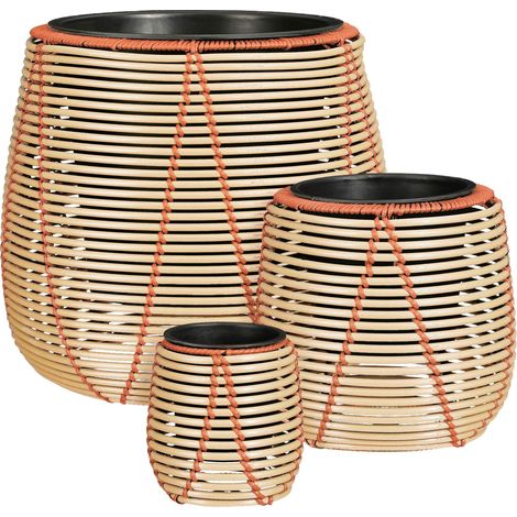 Mica Decorations Cache-pot extérieur Beige H40xl45xL45cm (1/5)