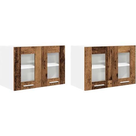 Armadio pensile moderno 60 x 31 x 40 cm con ampio spazio di archiviazione e design pulito in legno multistrato legno vecchio 020053270