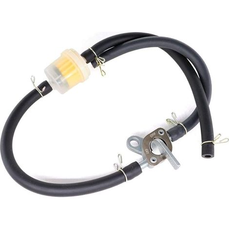 Robinet d'essence universel 6 mm avec filtre à essence pour 50 cc, 70 cc, 90 cc, 110 cc, 125 cc, 150 cc, moto, mobylette, quad, dirt bike, ATV (1/5)