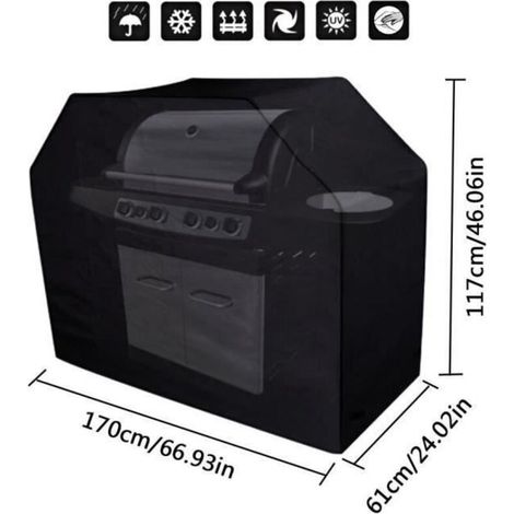 Housse de Protection pour Barbecue L420 - Imperméable et Anti-UV - 170 x 61 x 117 cm (1/3)