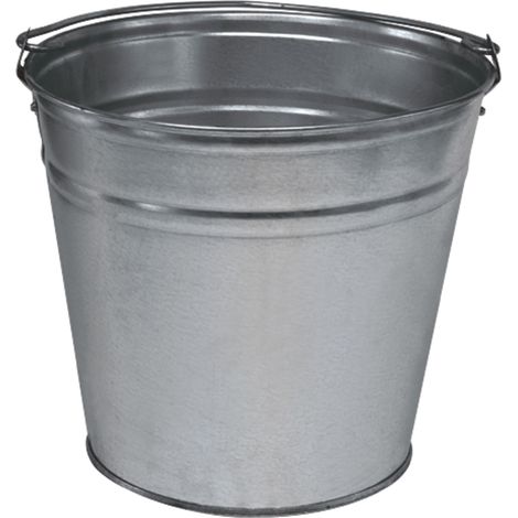 Cubo de construcción con base, galvanizado, 12 litros