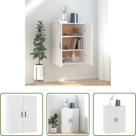 Wandregal - Hängeschrank Weiß 69,5x34x90 cm Holzwerkstoff (1/5)