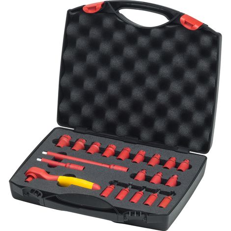 Wiha Juego de llaves de carraca aisladas de 1/4" 21 uds. caja incluida (43025)