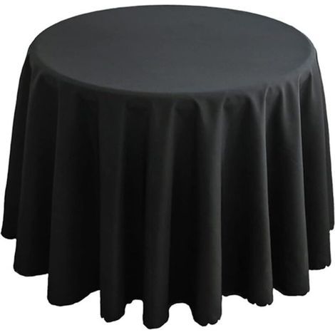 Nappe en polyester, linge de table, table basse, table de cuisine, nappe ronde, style simple, noir, diamètre 260 cm (1/5)