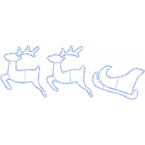 Reindeer and Sleigh Christmas Decoration LOVIISA 180 LEDs Blue vidaXL (1/5)