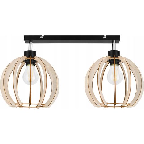 MODERNE LED-DECKENHÄNGELAMPE AUS HOLZ
